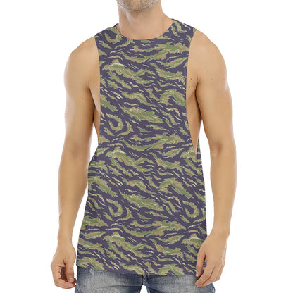 Military Tiger Stripe Camouflage Print Men's Muscle Tank Top
