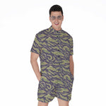 Military Tiger Stripe Camouflage Print Men's Rompers