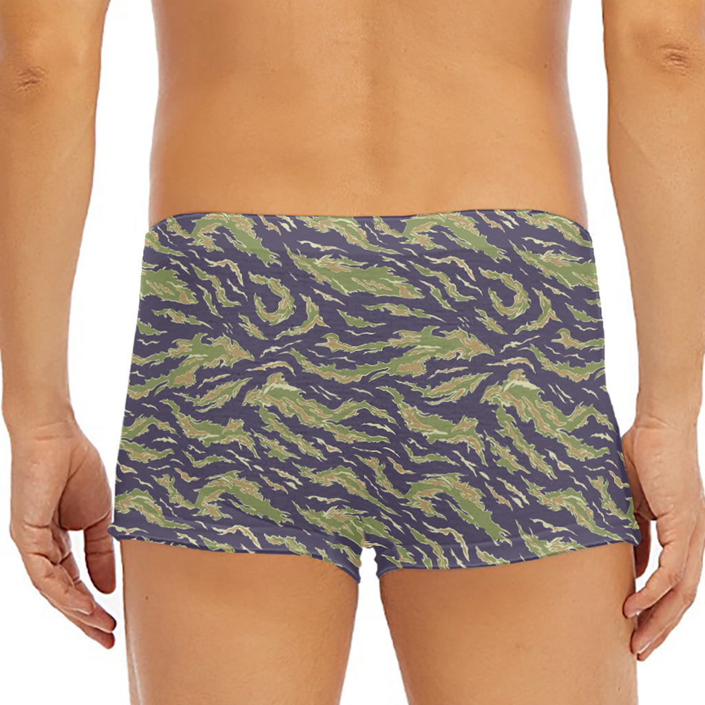 Military Tiger Stripe Camouflage Print Men's Short Boxer Briefs