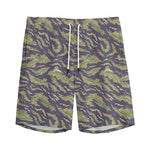 Military Tiger Stripe Camouflage Print Men's Sports Shorts