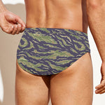 Military Tiger Stripe Camouflage Print Men's Swim Briefs