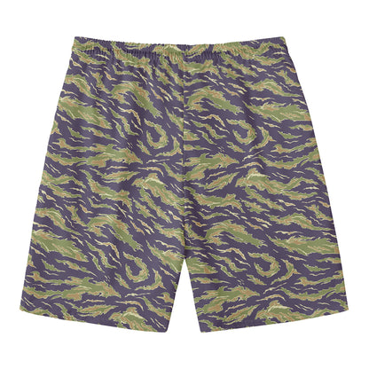 Military Tiger Stripe Camouflage Print Men's Swim Trunks