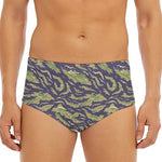 Military Tiger Stripe Camouflage Print Men's Triangle Swim Briefs