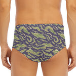 Military Tiger Stripe Camouflage Print Men's Triangle Swim Briefs