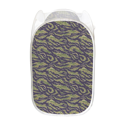 Military Tiger Stripe Camouflage Print Mesh Laundry Hamper