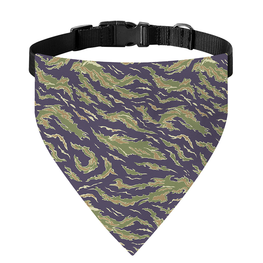 Military Tiger Stripe Camouflage Print Over The Collar Dog Bandana
