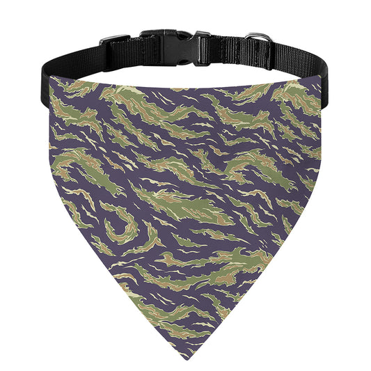 Military Tiger Stripe Camouflage Print Over The Collar Dog Bandana