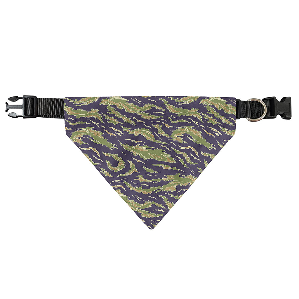 Military Tiger Stripe Camouflage Print Over The Collar Dog Bandana