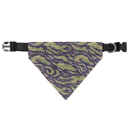 Military Tiger Stripe Camouflage Print Over The Collar Dog Bandana