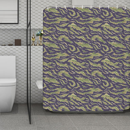 Military Tiger Stripe Camouflage Print Polyester Shower Curtain