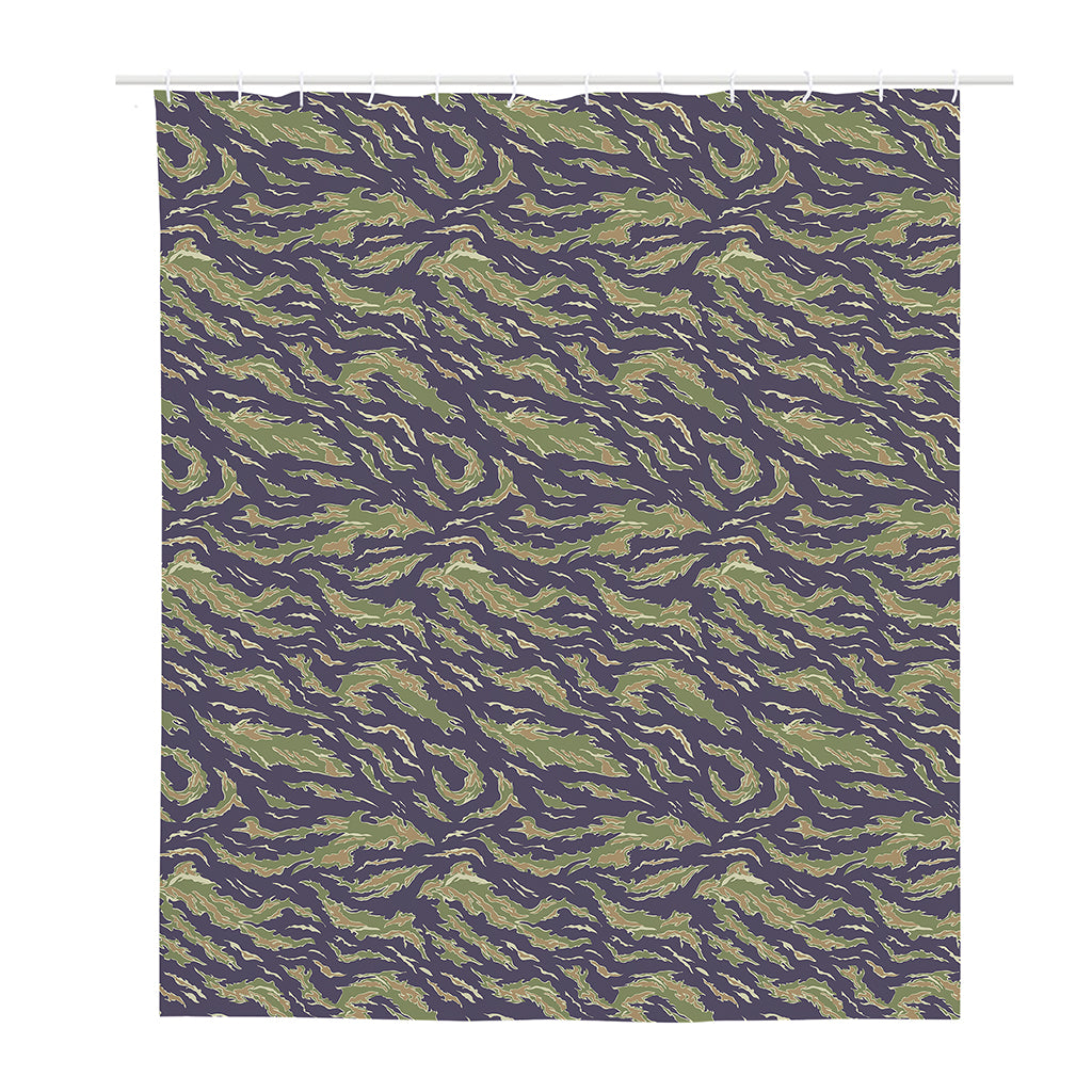 Military Tiger Stripe Camouflage Print Polyester Shower Curtain