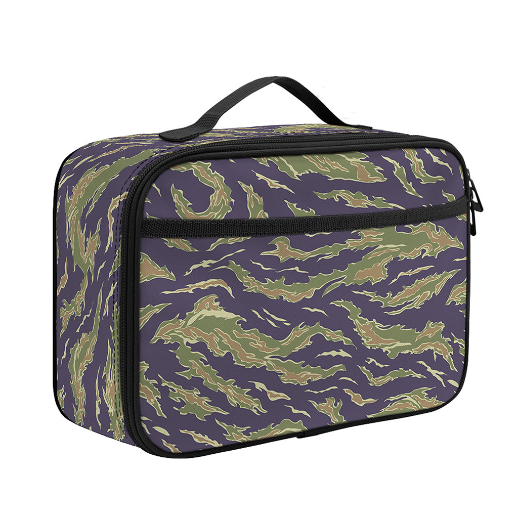 Military Tiger Stripe Camouflage Print Portable Lunch Bag