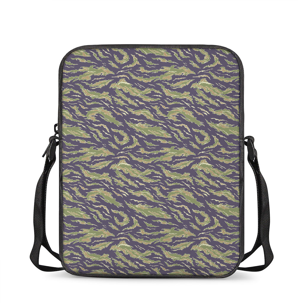 Military Tiger Stripe Camouflage Print Rectangular Crossbody Bag