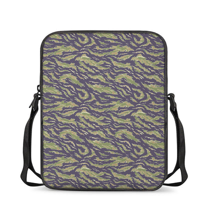 Military Tiger Stripe Camouflage Print Rectangular Crossbody Bag