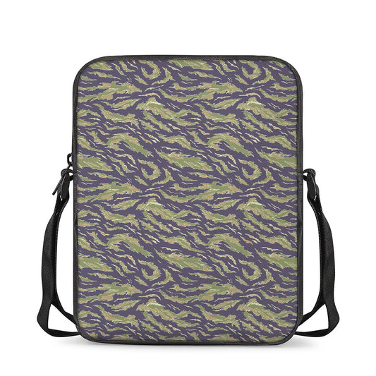 Military Tiger Stripe Camouflage Print Rectangular Crossbody Bag