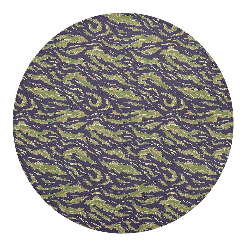 Military Tiger Stripe Camouflage Print Round Blanket