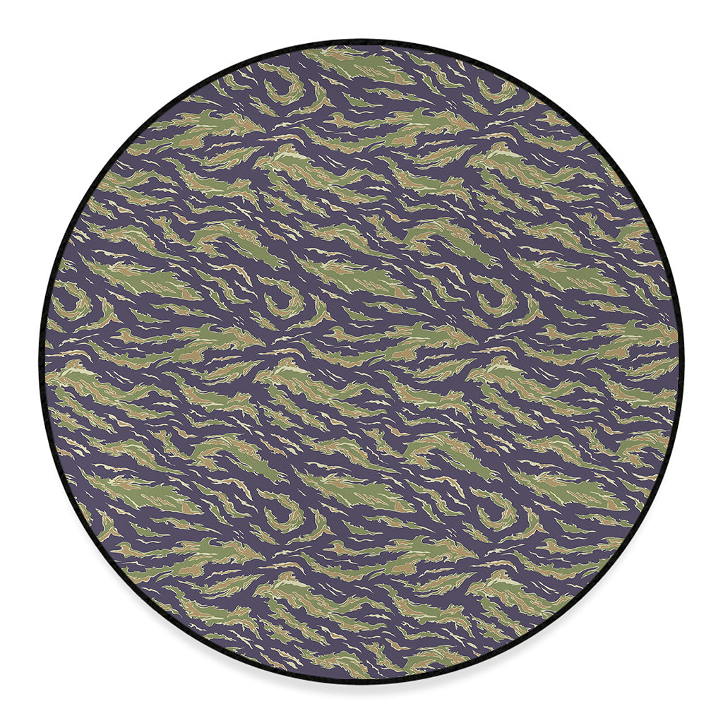 Military Tiger Stripe Camouflage Print Round Floor Mat