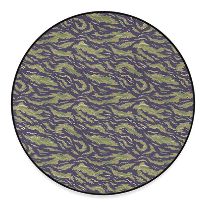 Military Tiger Stripe Camouflage Print Round Floor Mat