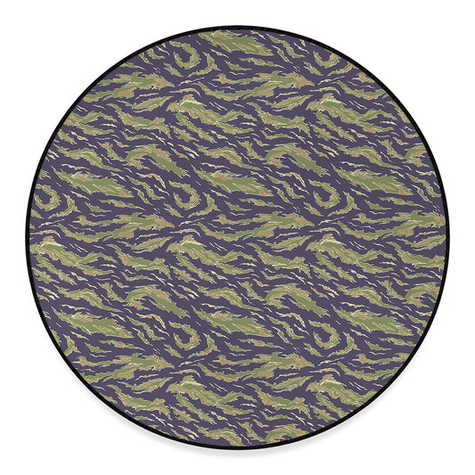 Military Tiger Stripe Camouflage Print Round Floor Mat