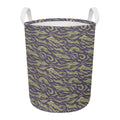 Military Tiger Stripe Camouflage Print Round Laundry Basket