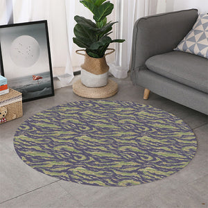 Military Tiger Stripe Camouflage Print Round Rug