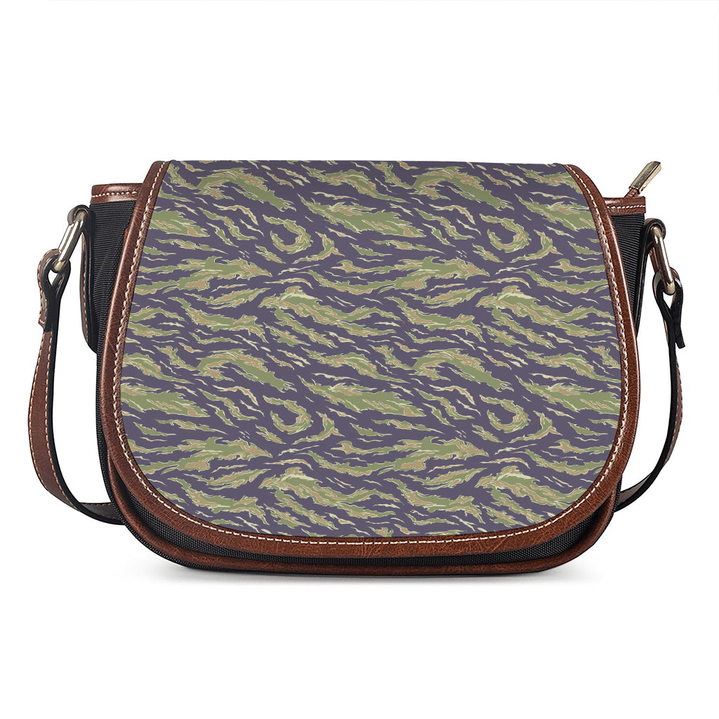 Military Tiger Stripe Camouflage Print Saddle Bag