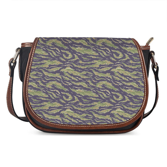 Military Tiger Stripe Camouflage Print Saddle Bag