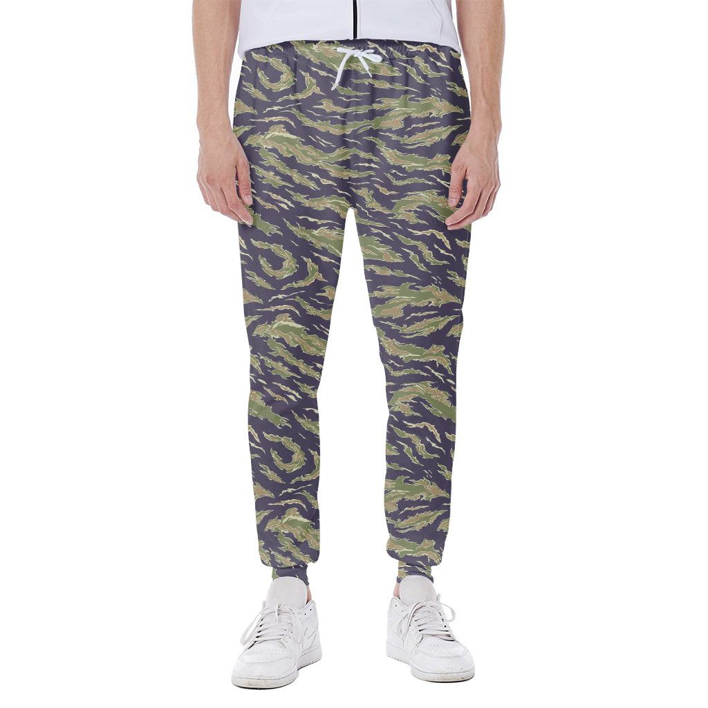 Military Tiger Stripe Camouflage Print Scuba Joggers