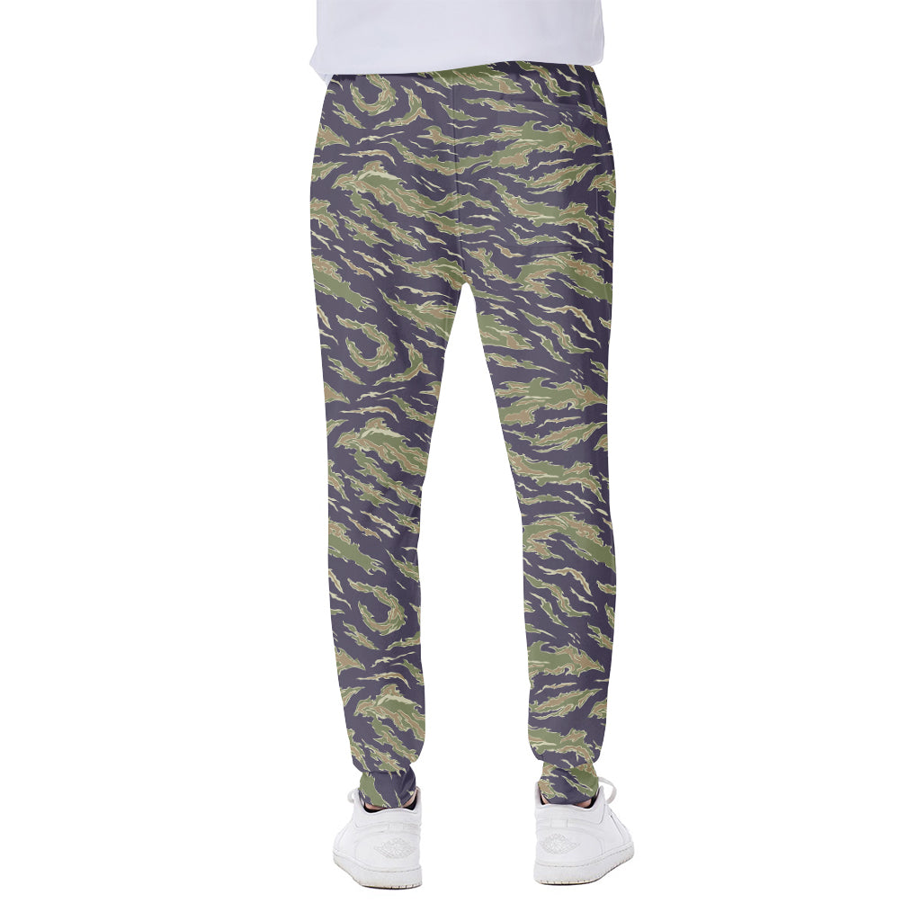 Military Tiger Stripe Camouflage Print Scuba Joggers