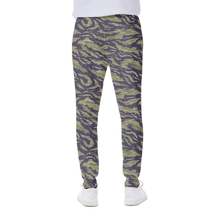 Military Tiger Stripe Camouflage Print Scuba Joggers