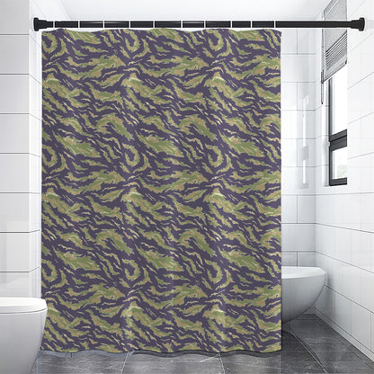 Military Tiger Stripe Camouflage Print Shower Curtain