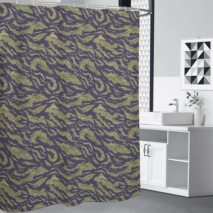 Military Tiger Stripe Camouflage Print Shower Curtain