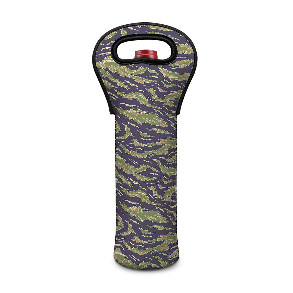 Military Tiger Stripe Camouflage Print Single Neoprene Wine Tote