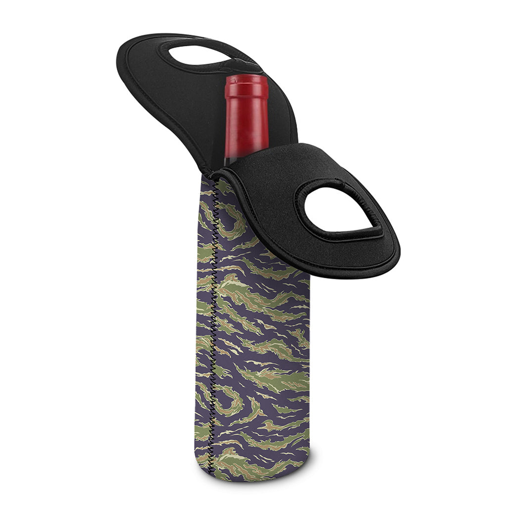 Military Tiger Stripe Camouflage Print Single Neoprene Wine Tote