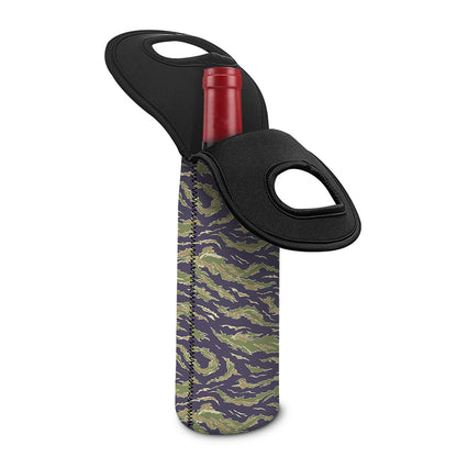 Military Tiger Stripe Camouflage Print Single Neoprene Wine Tote