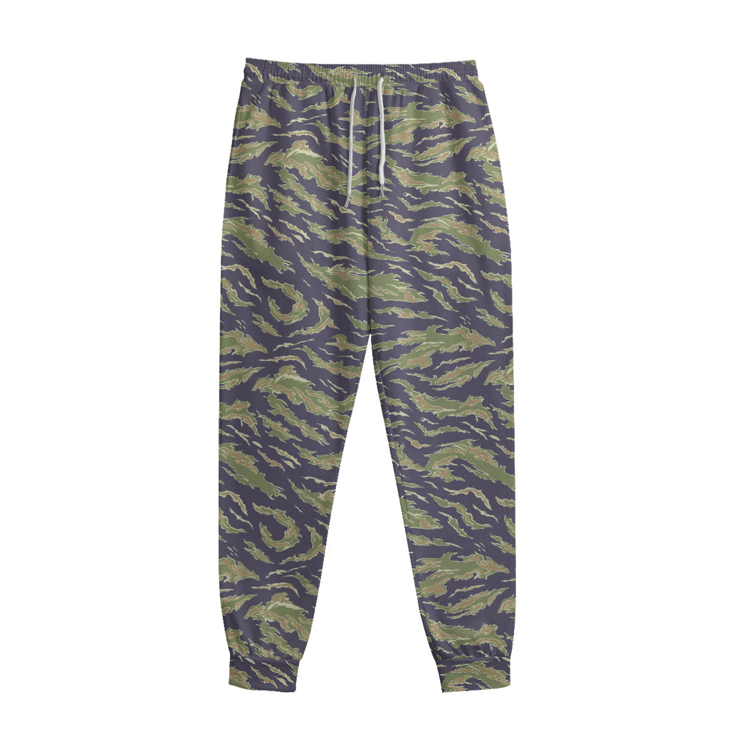 Military Tiger Stripe Camouflage Print Sweatpants
