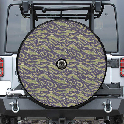 Military Tiger Stripe Camouflage Print Tire Cover With Camera Hole