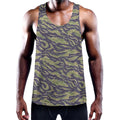 Military Tiger Stripe Camouflage Print Men's Workout Tank Top