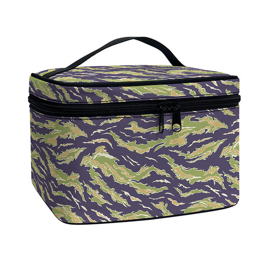 Military Tiger Stripe Camouflage Print Travel Makeup Bag