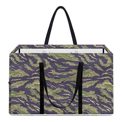Military Tiger Stripe Camouflage Print Utility Tote Bag