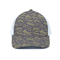 Military Tiger Stripe Camouflage Print White Mesh Trucker Hat