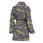 Military Tiger Stripe Camouflage Print Women's Bathrobe