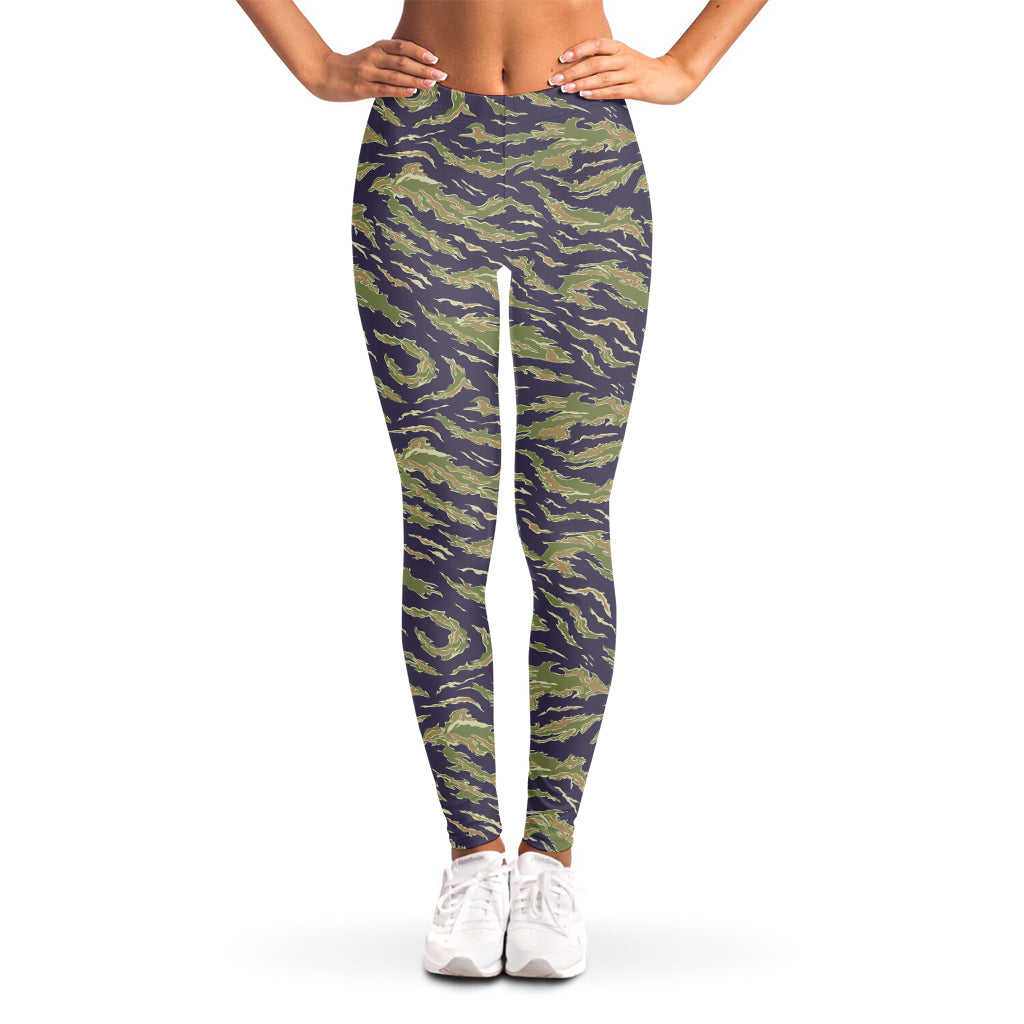 Military Tiger Stripe Camouflage Print Women's Leggings