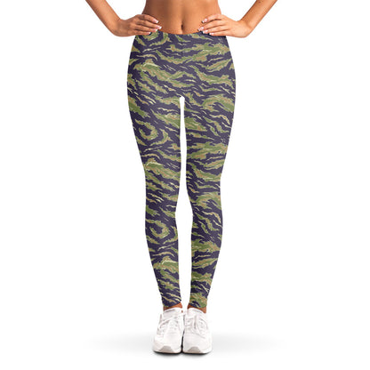 Military Tiger Stripe Camouflage Print Women's Leggings