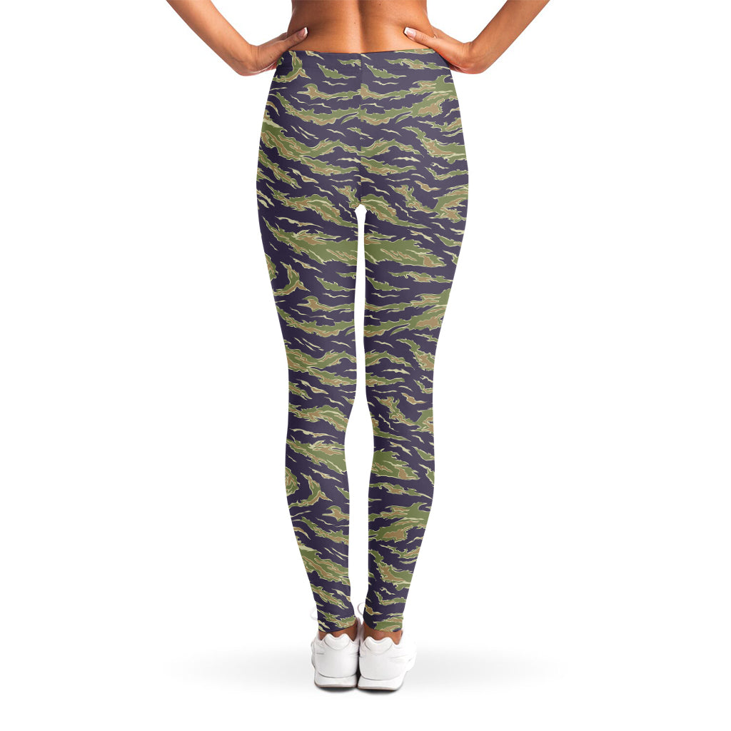 Military Tiger Stripe Camouflage Print Women's Leggings