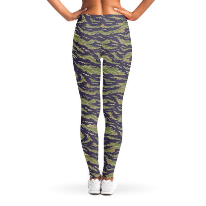 Military Tiger Stripe Camouflage Print Women's Leggings