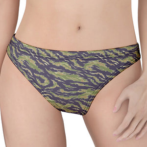 Military Tiger Stripe Camouflage Print Women's Thong