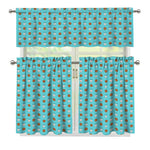 Milk And Cookies Pattern Print 3 Piece Kitchen Curtains