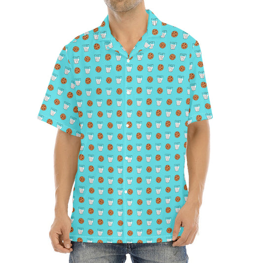 Milk And Cookies Pattern Print Aloha Shirt