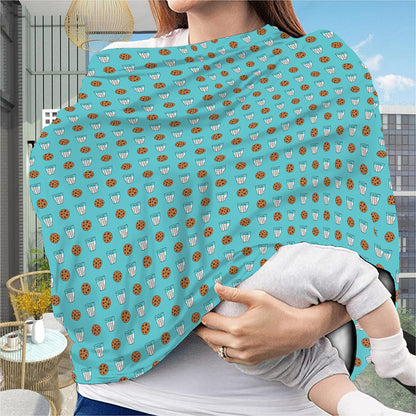 Milk And Cookies Pattern Print Baby Seat Cover